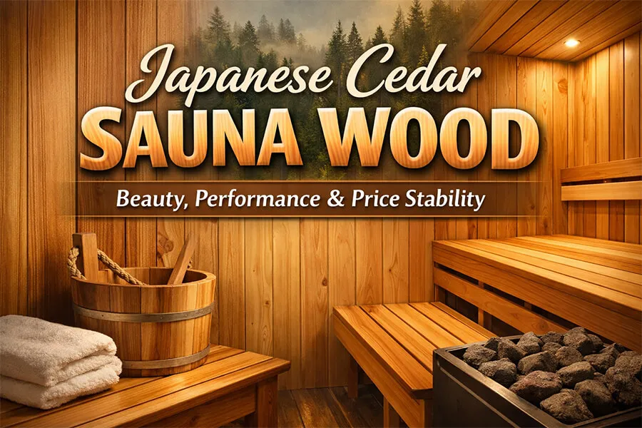 Japanese Cedar Sauna Wood:  Beauty, Performance & Price Stability